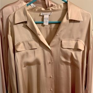 Beautiful 100% silk Anna and Frank Blouse size L